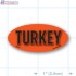 Turkey Fluorescent Red Oval Merchandising Label Copyright A1PKG.com - 22201