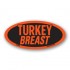 Turkey Breast Fluorescent Red Oval Merchandising Label Copyright A1PKG.com - 22203