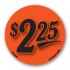 $2.25 Fluorescent Red Circle  Merchandising Price Label Copyright A1PKG.com - 15536