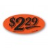 $2.29 Fluorescent Red Oval Merchandising Price Label Copyright A1PKG.com - 14424