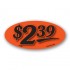 $2.39 Fluorescent Red Oval Merchandising Price Label Copyright A1PKG.com - 14425