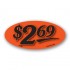 $2.69 Fluorescent Red Oval Merchandising Price Label Copyright A1PKG.com - 14429