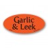 Garlic and Leek Fluorescent Red Oval Merchandising Labels - Copyright - A1PKG.com SKU - 28194