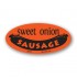 Sweet Onion Sausage Fluorescent Red Oval Merchandising Labels - Copyright - A1PKG.com SKU - 28200