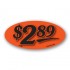 $2.89 Fluorescent Red Oval Merchandising Price Label Copyright A1PKG.com - 14432