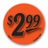 $2.99 Fluorescent Red Circle Merchandising Price Label Copyright A1PKG.com - 15517