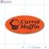 Carrot Muffin Fluorescent Red Oval Merchandising Labels - Copyright - A1PKG.com SKU - 32001