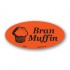 Bran Muffin Fluorescent Red Oval Merchandising Labels - Copyright - A1PKG.com SKU - 32002