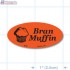 Bran Muffin Fluorescent Red Oval Merchandising Labels - Copyright - A1PKG.com SKU - 32002