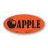 Apple Fluorescent Red Oval Merchandising Labels - Copyright - A1PKG.com SKU - 33002