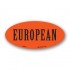 European Fluorescent Red Oval Merchandising Labels - Copyright - A1PKG.com SKU - 34001
