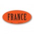 France Fluorescent Red Oval Merchandising Labels - Copyright - A1PKG.com SKU - 34002