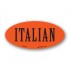 Italian Fluorescent Red Oval Merchandising Labels - Copyright - A1PKG.com SKU - 34003