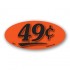 49¢ Fluorescent Red Oval Merchandising Price Label Copyright A1PKG.com - 14401