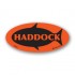 Haddock Fluorescent Red Oval Merchandising Label Copyright A1PKG.com - 50102