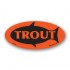 Trout Fluorescent Red Oval Merchandising Labels - Copyright - A1PKG.com SKU - 50105