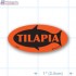 Tilapia Fluorescent Red Oval Merchandising Labels - Copyright - A1PKG.com SKU - 50106