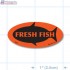 Fresh Fish Fluorescent Red Oval Merchandising Labels - Copyright - A1PKG.com SKU - 50301