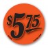 $5.75 Fluorescent Red Circle Merchandising Price Label Copyright A1PKG.com - 15550