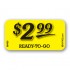 $2.99 Ready to Go Bright Yellow Merchandising Price Label Copyright A1PKG.com - 66430