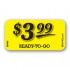 $3.99 Ready to Go Bright Yellow Merchandising Price Label Copyright A1PKG.com - 66440