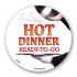 Hot Dinner Ready to Go Full Color Circle Merchandising Labels - Copyright - A1PKG.com SKU -  66501