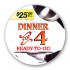 Dinner for 4 Ready To Go $25.00 Full Color Circle Merchandising Labels - Copyright - A1PKG.com SKU -  66503