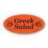 Greek Salad Fluorescent Red Oval Merchandising Labels - Copyright - A1PKG.com SKU - 70300