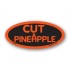 Cut Pineapple Fluorescent Red Oval Merchandising Labels - Copyright - A1PKG.com SKU - 71001