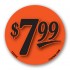 $7.99 Fluorescent Red Circle Merchandising Price Label Copyright A1PKG.com - 15522