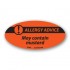 May Contain Mustard- Allergy Advice Fluorescent Red Oval Merchandising Label Copyright A1PKG.com - 81001
