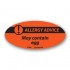 May Contain Egg- Allergy Advice Fluorescent Red Oval Merchandising Label Copyright A1PKG.com - 81002