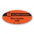 May Contain Milk- Allergy Advice Fluorescent Red Oval Merchandising Label Copyright A1PKG.com - 81003