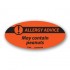 May Contain Peanuts- Allergy Advice Fluorescent Red Oval Merchandising Label Copyright A1PKG.com - 81004