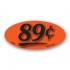 89¢ Fluorescent Red Oval Merchandising Price Label Copyright A1PKG.com - 14406