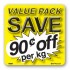 Value Pack Save 90¢ per kg Merchandising Label Copyright A1PKG.com - 15209