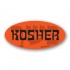 Kosher Fluorescent Red Oval Merchandising Label Copyright A1PKG.com - 20952