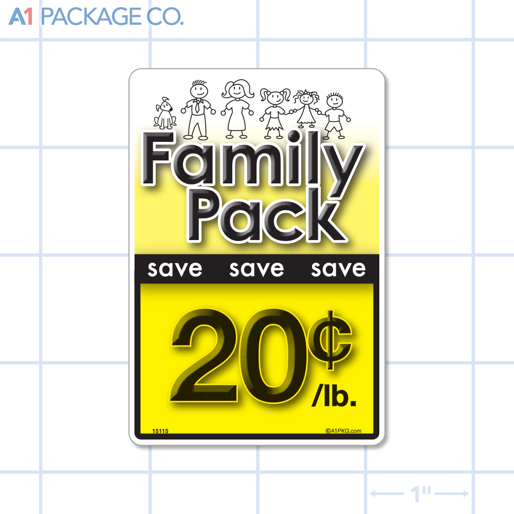 Family Pack Save 20¢ per lb Label (2.375 x 3.5 inch) 250/roll