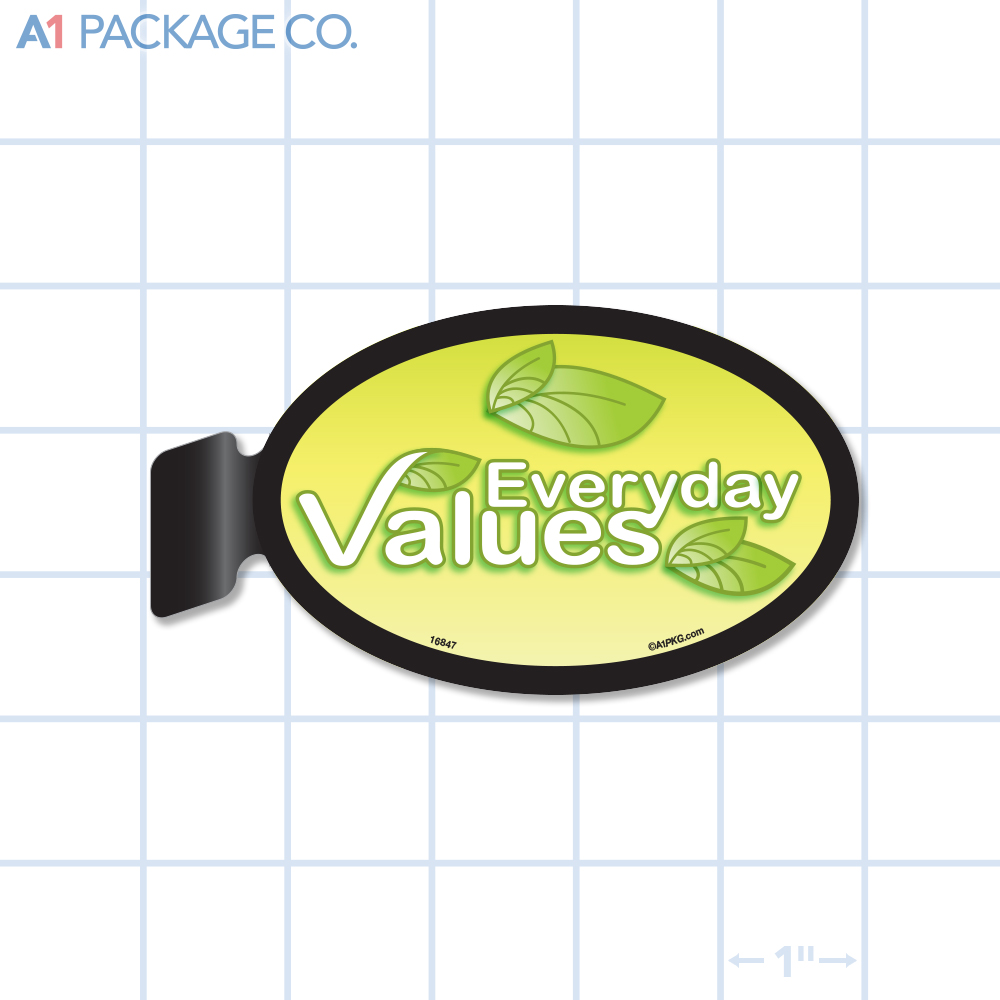 Everyday Values Oval Aisle Talker (4x3 inch)