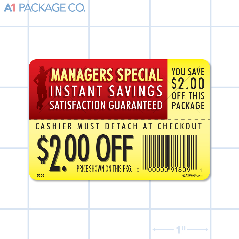 $2.00 Off Instant Savings Coupon Label (2x3 Inch) 250/roll