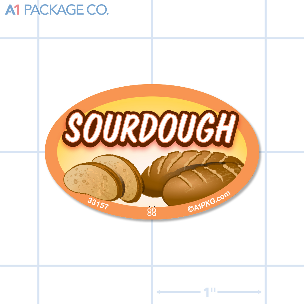 Sourdough Flavor Label Full Color Oval (1.2x2 inch) 500/Roll