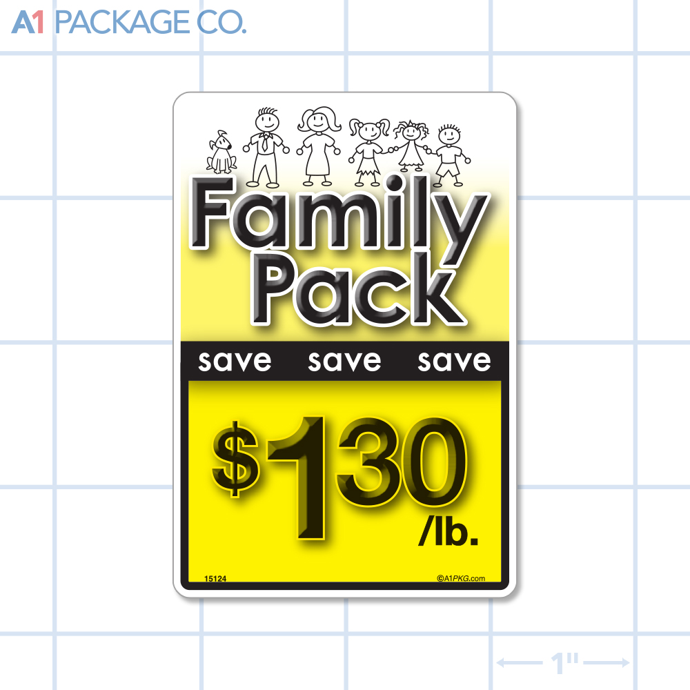 Family Pack Save $1.30 per lb Label (2.375 x 3.5 inch) 250/roll