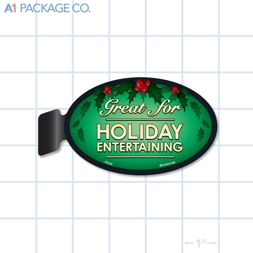 Great for Holiday Entertaining Oval Aisle Talker (4x3 inch)