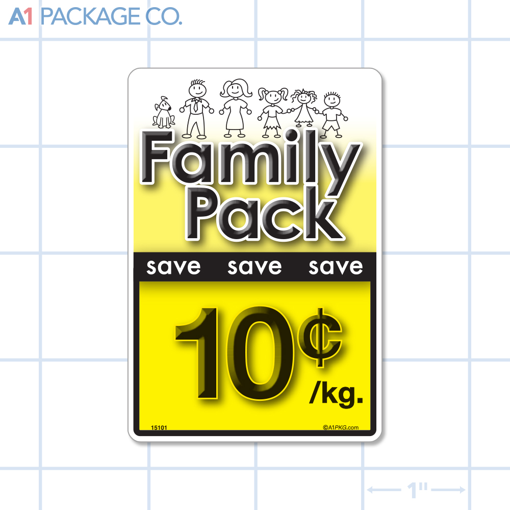 Family Pack Save 10¢ per kg Label (2.375 x 3.5 inch) 250/roll