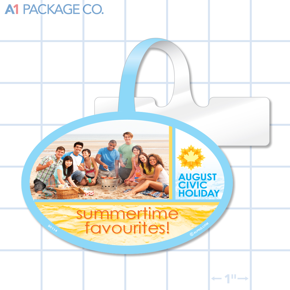 Civic Holiday Oval Shelf Dangler (4x3 inch)