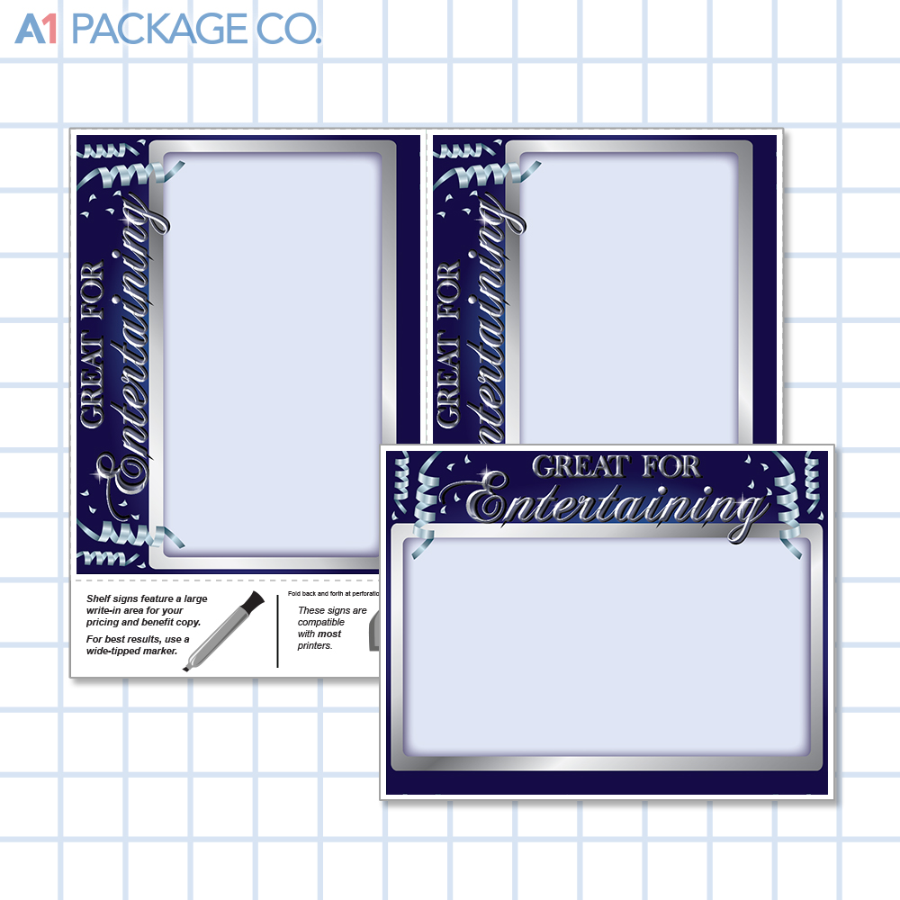 Great for Entertaining Placards (5.5x7 inch) 10 Count