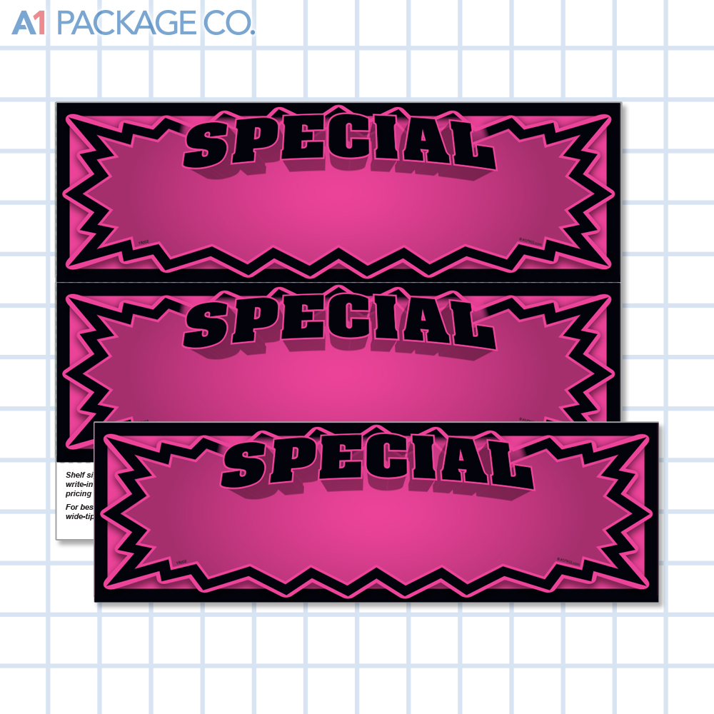 Pink Special Starburst Placards (11x3.5 inch) 10 Count