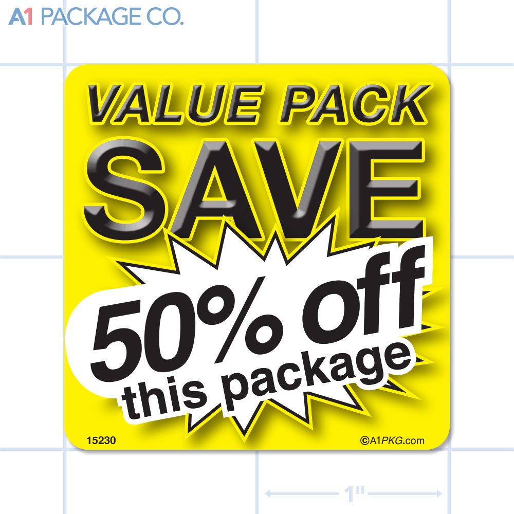 Value Pack Save 50% Off Label (2x2 inch) 500/roll