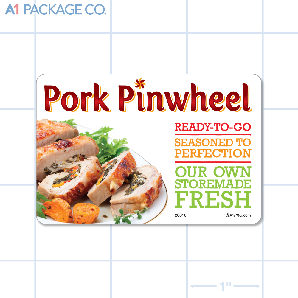 Pork Pinwheel Label Full Color Rectangle (3x2 Inch) 250/roll