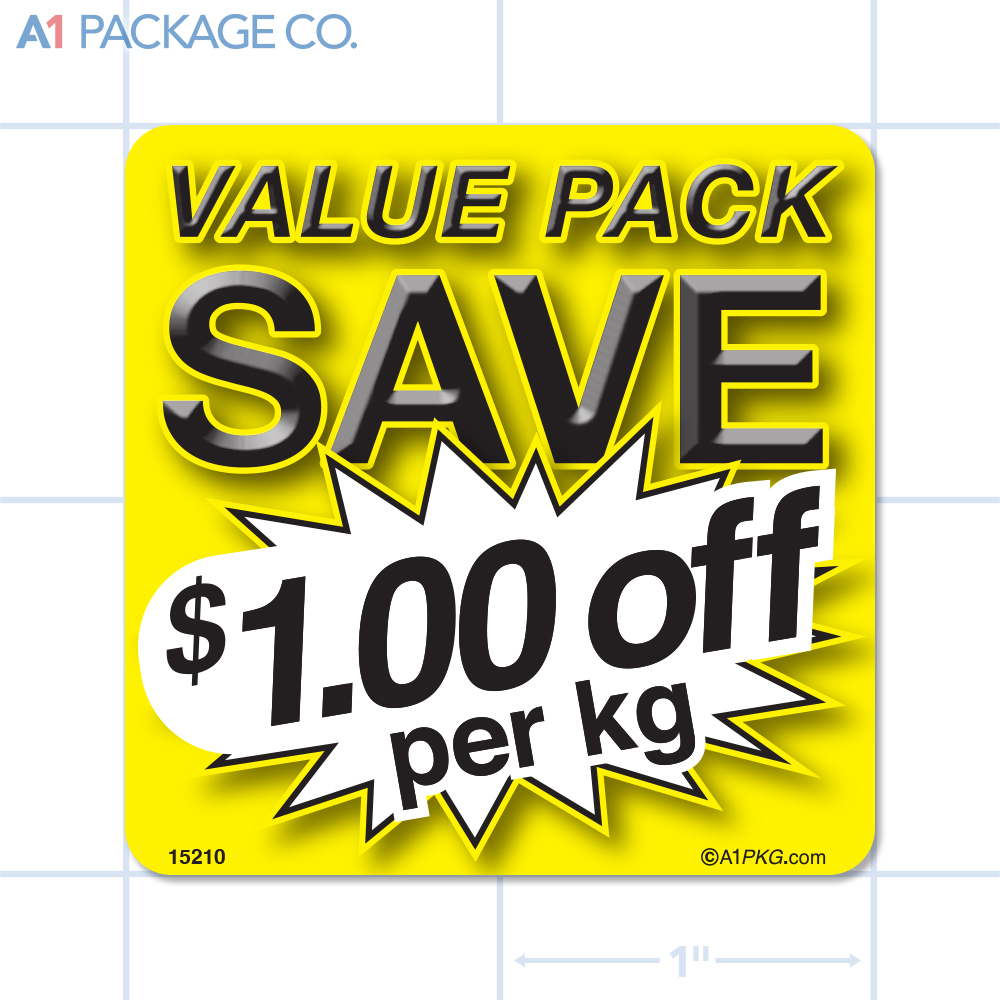 Value Pack Save $1.00 per kg Label (2x2 inch) 500/roll